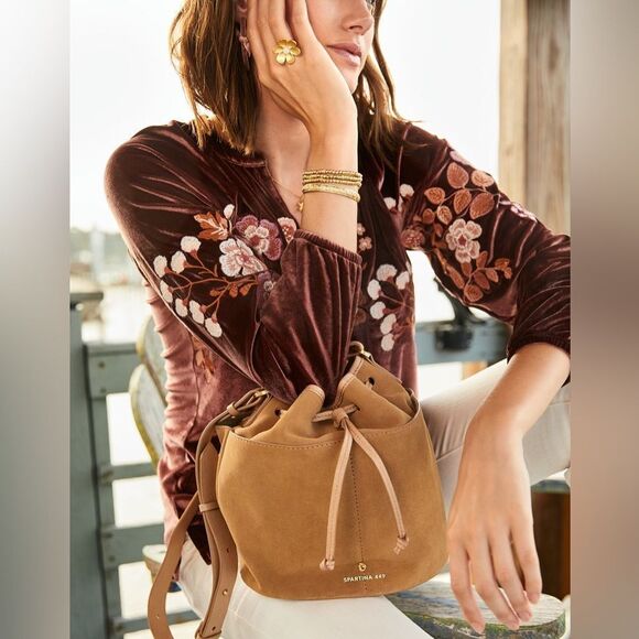 Spartina Genevieve Embroidered Velvet Top Lucas Theatre Embroidery Size Large - Picture 4 of 8